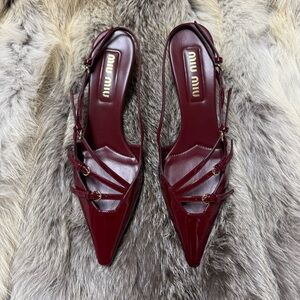 Miu Miu burgundy Slingback 38.5